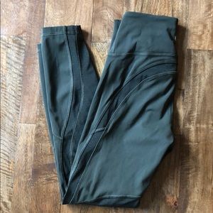 Lululemon Army Green and Mesh Pants Size 4